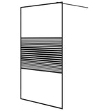 Walk-in Shower Wall Black 115x195 cm Clear ESG Glass 152148