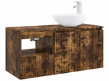 Bathroom Furniture Set 2 pcs Smoked Oak Engineered Wood 3404029