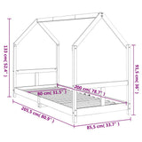 Kids Bed Frame 80x200 cm Solid Wood Pine 835715