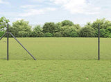 Ground Fix Welded Wire Fence 25 x 1 m PVC-Coated Steel Grey 3351845