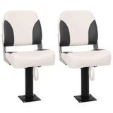 Foldable Boat Seat 2 Set Low Backrest 3284297
