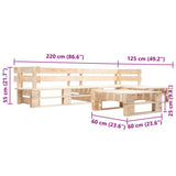 Garden Lounge Set Natural wood colour Impregnated pinewood Large 277490
