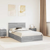 Storage Bed Grey Sonoma 135 x 190 cm Engineered Wood 3408471
