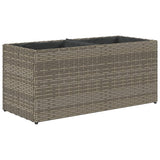 ZNTS Garden Planters with 2 Pots 2 pcs Grey 72x30x32 cm Poly Rattan 3210530