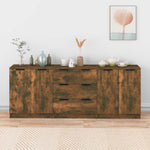 3 Piece Sideboards Smoked Oak Engineered Wood 3115785