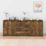 3 Piece Sideboards Smoked Oak Engineered Wood 3115785
