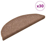 Stair Mats 30 pcs 56x17x3 cm Brown Half Round 3365744
