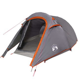 Camping Tent Tunnel 2-Person Grey and Orange Waterproof 94606