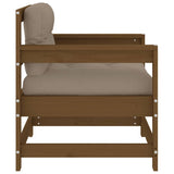Garden Chairs with Cushions 2 pcs Honey Brown Solid Wood Pine 825565