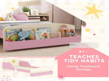 Toddler Bed with Storage, Guardrails, Sun Design, for Ages 3-8 Years, Fits 140 x 70cm Mattress, T3398P553231