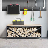 Firewood Rack with Wooden Top Anthracite 100.5x35.5x40 cm 864257