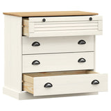 Chest of Drawers VIGO White 80x40x76 cm Solid Wood Pine 353161