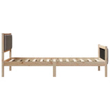 Bed frame Brown and taupe 100 x 200 cm Solid pine wood 878492