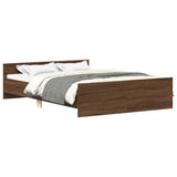 Bed Frame without Mattress Brown Oak 135x190 cm Double 3203795