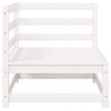 Garden Corner Sofa White Solid Wood Pine 805661