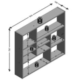 ZNTS FMD Wall-mounted Shelf with 9 Compartments Oak 428756