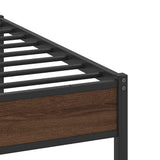 Metal Bed Frame without Mattress Brown Oak 200x200 cm 3325134