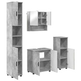 Bathroom Furniture Set Wall-mounted 4 pcs Concrete Grey 3392966