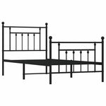Metal Bed Frame without Mattress with Footboard Black 90x190cm 353547
