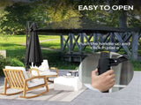 2.5M Garden Cantilever Parasol, Offset Roma Patio Umbrella Hanging Sun Shade Canopy Shelter with T3398P315972