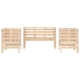 ZNTS 3 Piece Garden Lounge Set Solid Wood Pine 825142