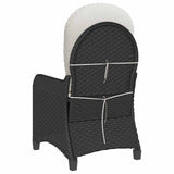 Recliner Chair with Cushion Black 56 x 66 x 95 cm Poly Rattan 42003418