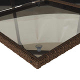 13 Piece Garden Dining Set with Cushions Brown Poly Rattan 3211581