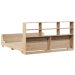 ZNTS Bookcase Bed without Mattress 200x200 cm Solid Wood 3323794
