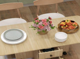 Six-Person Drop Leaf Dining Table, with Storage - Wood-Effect T3398P329436