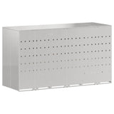 Wheelie Bin Storage for 3 Bins Silver 204 x 77.5 x 115.5 cm 3394789