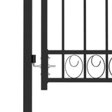 ZNTS Fence Gate with Arched Top Steel 100x125 cm Black 146369