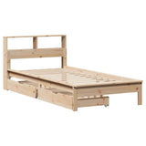 Bookcase Bed without Mattress 90x200 cm Solid Wood Pine 3309818