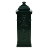 Pillar Letterbox Green Cast aluminium Large Decorative Inlays 43890