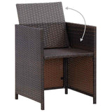 13 Piece Outdoor Dining Set with Cushions Poly Rattan Brown 42603