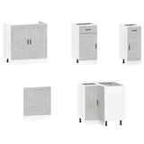 11 Piece Kitchen Cabinet Set Porto Concrete Grey Engineered Wood 3314965