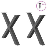 ZNTS Dining Table Legs X-Shaped 2 pcs Anthracite 90x cm Steel 4012986