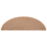 Stair Mats 15 pcs 56x17x3 cm Light Brown Half Round 149851