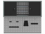 Tool Cabinet Set with Shelf 3 pcs Black Powder-Coated Steel 3321404