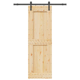 Sliding Door NARVIK Natural and Black 70 x 210 cm 3445299