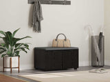 Hall Bench Black Oak 60 x 38 x 46 cm Engineered Wood and Fabric 891473