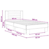 Bed Frame with Headboard Black Oak 80 x 200 cm Engineered Wood 8009105