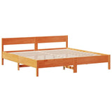 Bookcase Bed without Mattress Wax Brown 200x200cm Solid Wood Pine 3323016