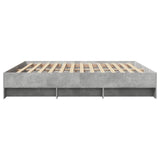 Bed Frame Concrete Grey Engineered Wood, Plywood 200 x 200 cm 3295628