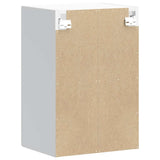 Kitchen Wall Cabinet with Glass Door Kalmar High Gloss White Engineered Wood 853529