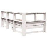 Bookcase Bed without Mattress White 100x200 cm Solid Wood Pine 3324428