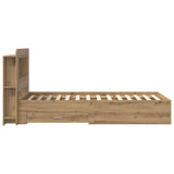 Bed Frame with Storage Artisan Oak 90 x 190 cm Engineered Wood 3433814