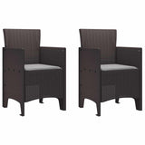 Garden Chair 2 pcs Brown Polypropylene 847455