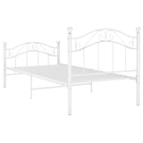 Bed Frame without Mattress White Metal 90x200 cm 324989