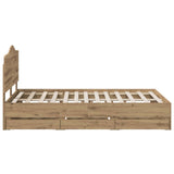 Bed Frame with Storage and Headboard Artisan Oak 140 x 190 cm 3445821