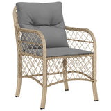 Garden Chairs with Cushions 2 pcs Mix Beige Poly Rattan 365157